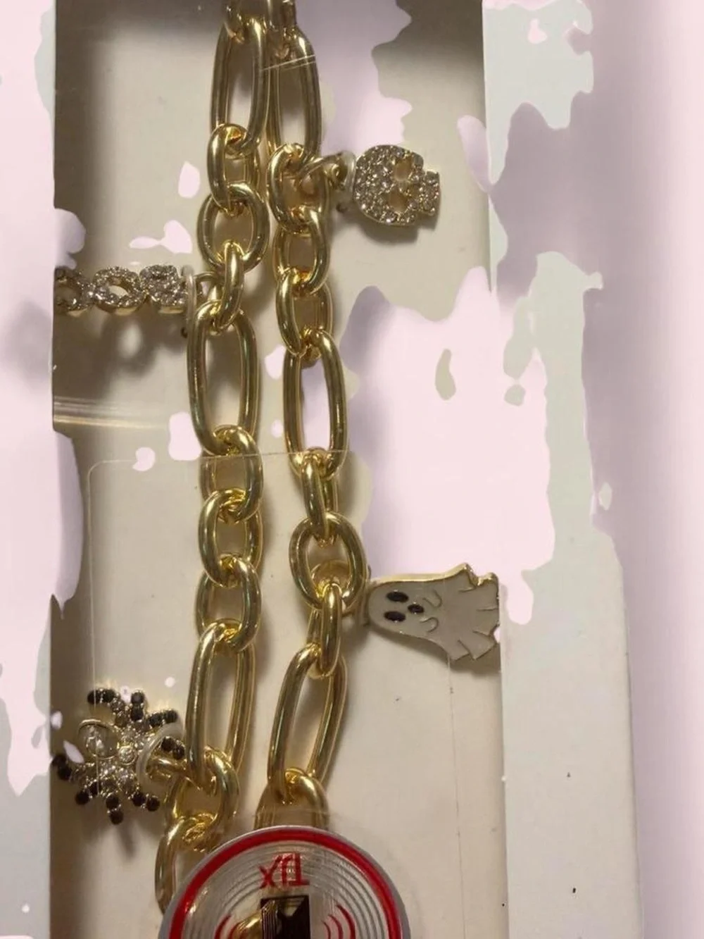 BaubleBar Gold Charm Link Bracelet For Phone - Halloween Themed